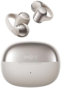 SHOKZ OpenDots ONE Open-Ear Clip-On-Kopfhörer mit Dolby Audio, Grau | 6, 5 g, weiches Silikon, 40 Std. Akku, IP54, 4 KI-Mikrofone, Bluetooth 5.4, kabelloses Laden, Alltag und Sport