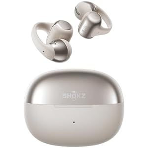 SHOKZ OpenDots ONE Open Ear Headphones, Premium Dolby Audio 6.5g Clip On Earbuds 40 hrs Playtime, Bluetooth 5.4, Wireless Earphones with Mic, Fast Charging, IP54, with Cleaning Cloth, Commut