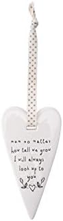 Slogan Hanging Heart | Gift for Mum | Ceramic | I Will Always Look Up To You' | Gift for Mother's Day Birthday Christmas | CGB Giftware | GB01025E