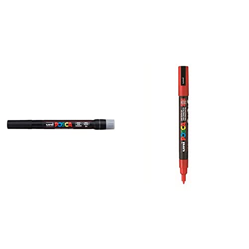 Image of uni-ball Posca PCF-350 Brush Tip Marker Pen & Uniball Posca 3M 0.9-1.3 mm Bullet Shaped Marker Pen