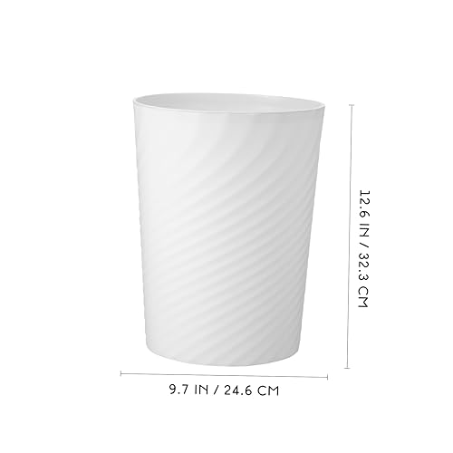 Caneca de basura rectangular blanca 12L plástico miniatura 2