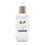 OGX Anti-Breakage Serum Nourishing Coconut Milk, (1) 4 Ounce Pump Bottle, Paraben Free, Sulfate Free, Sustainable Ingredients, Strengthening, Protective, Hydrating