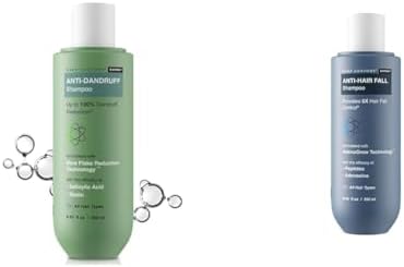 Bare Anatomy Anti-Dandruff Shampoo 250ml & Anti-Hair Fall Shampoo 250ml | Scalp Care & Hair Strengthening Combo | Salicylic Acid, Piroctone Olamine, Biotin, Adenosine & Peptides | Sulphate & Paraben Free | Unisex