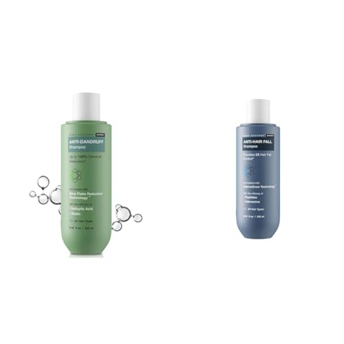Image of Bare Anatomy Anti-Dandruff Shampoo 250ml & Anti-Hair Fall Shampoo 250ml | Scalp Care & Hair Strengthening Combo | Salicylic Acid, Piroctone Olamine, Biotin, Adenosine & Peptides | Sulphate & Paraben Free | Unisex