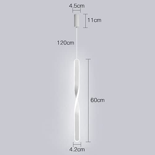 Lustre suspendu LED en spirale avec 3 modes de couleur pour table