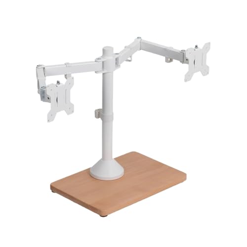 Support double écran PC 32 pouces réglable en hauteur avec socle de table robuste