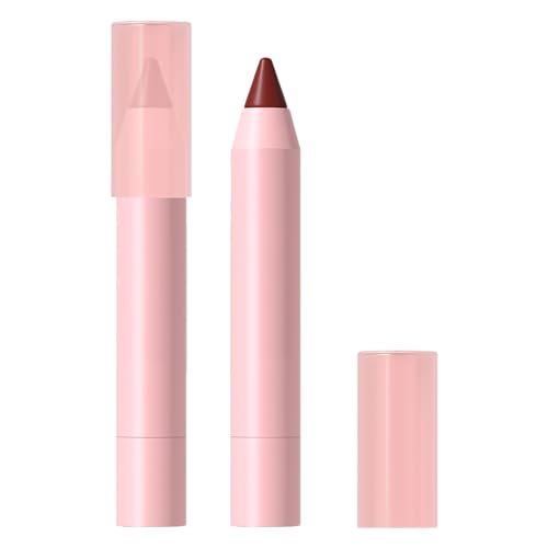 Tinted pink lip balm & liquid lipstick duo set Clear lip gloss with brown liner pencils,Single Lip Liner Pencil - 18 Shade Options, Smudge-Proof & Vegan Formula, 2.8g Precision Lip Definer