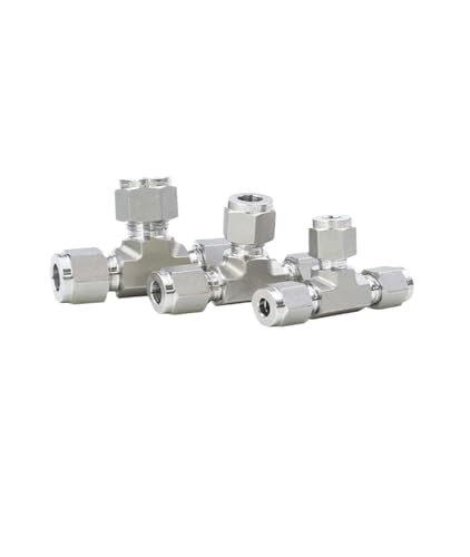 Raccord à 3 voies té de compression acier inoxydable 316L avec écrou fileté UNF - 4