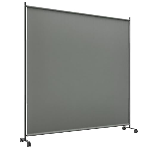 Outsunny Panneau Brise-Vue paravent extérieur sur roulettes, Brise Vue Jardin, Opaque, autoportant, pour Le Jardin, terrasse, Balcon, 183 x 30 x 181 cm, Gris