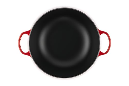 Le Creuset Signature La Marmite aus Gusseisen, Ø 26 cm, Für alle Herdarten und Induktion geeignet, Volumen: 4,1 l, 4,255 kg, Kirschrot… – Ansicht 5