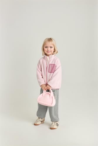 Girls Fleece Jacket for Kids Fall Winter Coat Zip Up Girls Sweatshirt Warm Clothes with Pockets 2-14 Years2