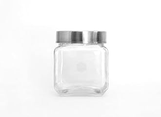 Vency Piramal Glass Round 500ml Transparent Glass Jars & Containers for Kitchen Pantry, Snacks, Masala, Pickles, Dry Fruits, Coffee Beans Storage with Primium Steel See-through Lid (500ml, Set Of 4)