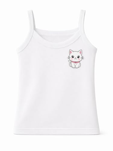 Image of superminis Baby Girl's Sleeveless Printed Cotton Regular Fit Camisole Slips - Pack of 6 & 5