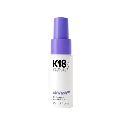 K18 AirWash Travel Non Aerosol Dry Shampoo Spray - Odor Eliminating Dry Shampoo for Women with No...