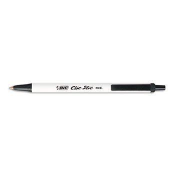 BIC Clic Stic stylo à bille rétractable à pointe moyenne encre noire lot de 15 fournitures