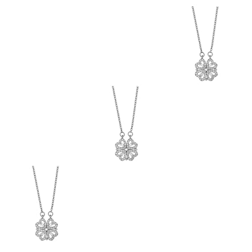 YIUPEDRFG 3 Set di Collar con colgante para mujer, gargantilla estética, boda, fiesta, joyería de moda, accesorios para regalo de cumpleaños, oro blanco Cover
