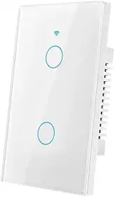 Interruptor Wifi Inteligente 2 Teclas com ou sem Neutro Compatível com Alexa Google Home Tuya Branco