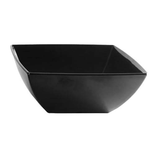 FSE 69007BK Bowl, 40 oz., 7 1/8"L x 7-1/8"W, 2-3/4" deep, Square, Break-Resistant, Dishwasher Safe, BPA Free, Melamine, Classic, Black, NSF, Pack of 12
