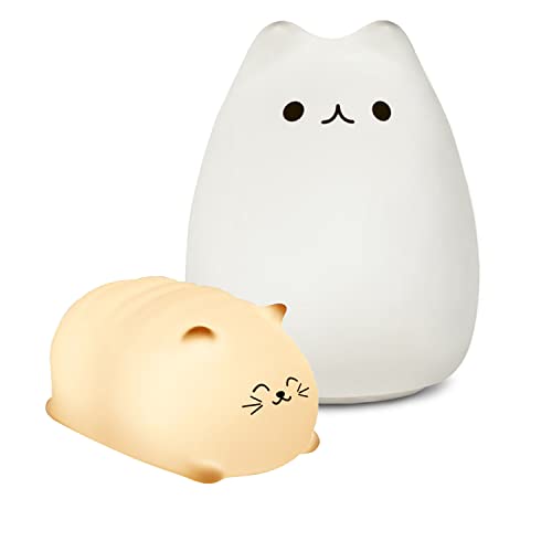 Goline Cute Cat Baby Night Light, Silicone Animal Led Light Lamp For Nursery Bedroom, Kawaii Room Decor Nightlight For Children, Christmas Babe Stuff Birthday Gifts For Mother Boys Girls Toddlers #TOP11