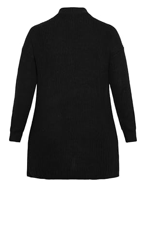 Image of Avenue Women's Plus Size Boyfriend Rib Knit Open Front Cardigan