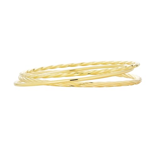 Bracelets simples et fins torsadés Bling Jewelry en or 18k pour femmes
