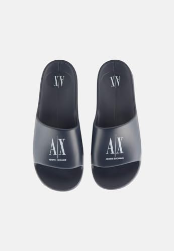 Image of Armani Exchange mens Icon Project Logo Slip-on Slide Sandal