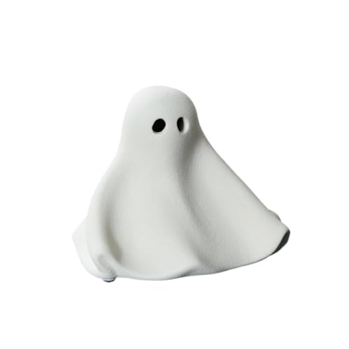Xuanheju Ceramic Ghost Figurine Minimalist Desktop Decor, Sandblasted Matte Porcelain