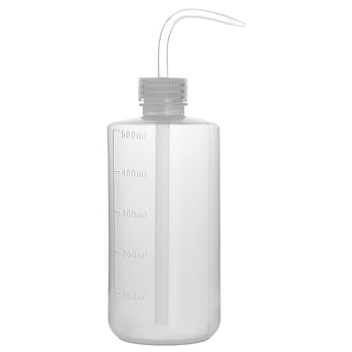 stonylab Botella para Lavado Químico (1-Pack), Botella de Plástico LDPE para Lavado de Laboratorio con Boca Estrecha y Etiquetas de Escala Botella de Agua Rociada, 500 ml (16 oz)