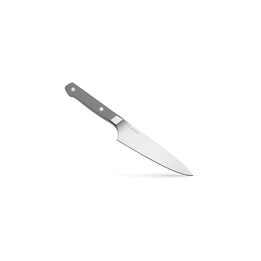 Misen 5.5 Inch Utility Knife - High Carbon Stainless Steel Kitchen Knife for Chopping and Slicing - Ergonomic Design for Culinary & Professional Chefs - Medium-Sized - Gray