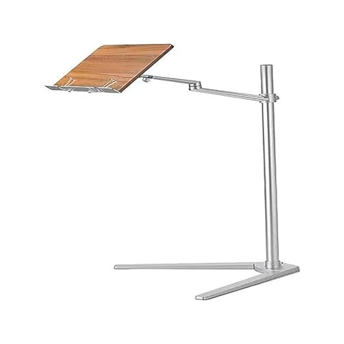 Atril de suelo ajustable de aluminio con soporte estable para partituras y lectura