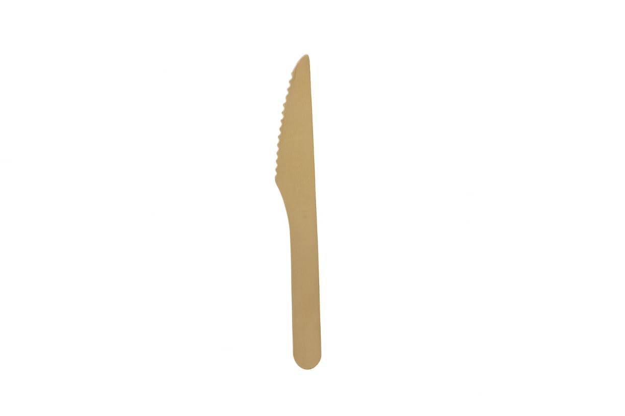Einwegbesteck aus Holz 16 cm – Messer, Gabeln, Ess- und Dessertlöffel – Packungen von 250 bis 1000 – kompostierbar, natürlich, ideal für Gastronomie (1000, Messer 16 cm)