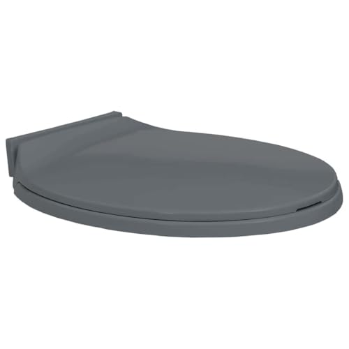 vidaXL Tapa y Asiento de Váter con Cierre Suave Ovalada Inodoro Retrete con Desmontaje Rápido de Diseño Ergonómico Fácil de Limpieza Gris