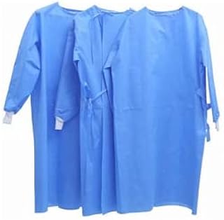 TORIWELL Ship Locally from Canada Disposable SMS Level 1 Protective Robes Pack of 10 Adult Universal Size,CPE Robes with Long Sleeves Poly Coated Clothing