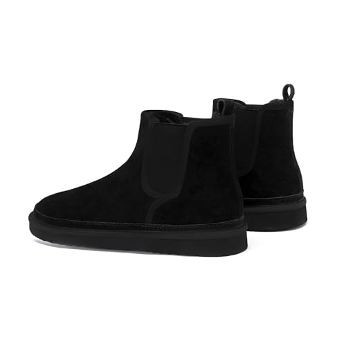 Athlefit Men's Winter Snow Boots for Men Suede Chelsea Boots Casual Warm Anti-Slip Chelsea Boots4