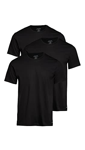 Calvin Klein Men's Cotton Classics 3-Pack Undershirts, 3 BLACK - CREWNECK, S