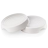 CatGuru Cat Food Bowl, Whisker Stress Free Cat Bowls, Whisker Fatigue Cat Bowl, Wide Cat Dish, Shallow Cat Food Bowls, Non Slip Cat Dishes for Food, Pet Bowls for Cats (Set of 2, Marshmallow)