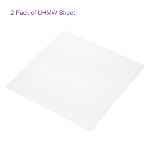Image of DMiotech 2 Pack 12 x 12 x 0.1 Inch Plastic UHMW Sheets, Ultra High Molecular Weight Polyethylene, Opaque White Polyethylene Board for Automotive, Chemical, Manufacturing, DIY Home Kitchen