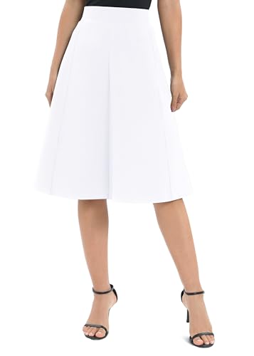 Urban CoCo Women's A-Line Elastic High Waist Flare Work Midi