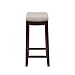Linon Linen Backless Claridge Stool, Counter Height, Beige & Dark Walnut