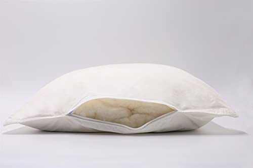 Organic Textiles Cotton Pillow With Organic Zipped Cotton Cover, Standard, Medium Fill, 1 Pillow With Cover #TOP1