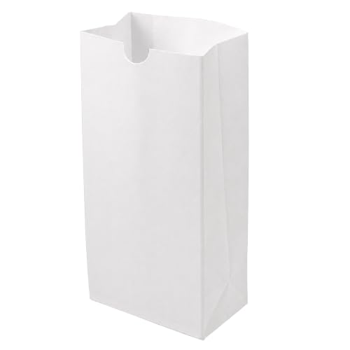 Restaurantware Bag Tek 2lb Paper Bags 100 Disposable Lunch Bags - Large For Lunches Sandwiches And Snacks White Kraft Paper Bags For Shopping Party Favors Or Gifts