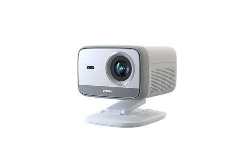 Philips Neopix 444, Beamer, 4K, Native Auflösung 1080p, 500 Lumen ANSI, Stereo Sound 10 W, Autofokus, Autokeystone, HDMI-Kabel auf USB-C im Lieferumfang enthalten, Weiß.