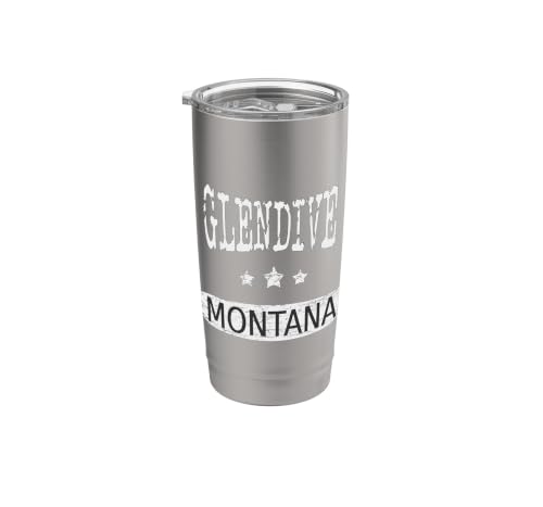 Image of Vintage Glendive Montana Stainless Steel Insulated Tumbler