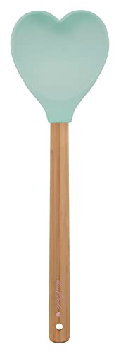 Miss Etoile Kochlöffel Herz Grün Löffel Herzform Motiv großer Löffel Silikonlöffel Koch-Löffel Kelle Servier-Löffel Servier-Kelle Gesicht Hellblau Küchenhelfer Cover