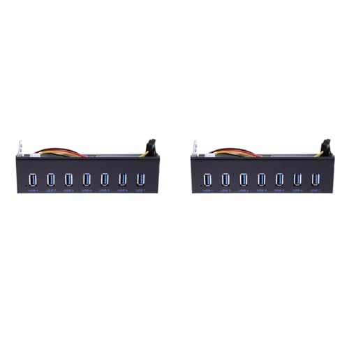 Hub USB 3.0 7 Ports Baie 5.25 Pouces Panneau CD-ROM Boitier PC Connecteur 19 Broches