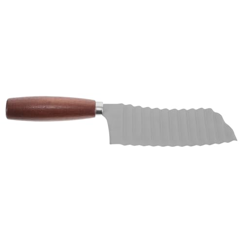 Cortador de papas de acero inoxidable con mango de madera miniatura 1