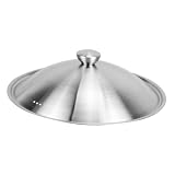 BEBEMOKO Sartén de acero inoxidable con tapa, cesta superior, sartén para chefs, sartén dorada, antisalpicaduras, tapas de tarro de masón, utensilios de cocina, sartén con mango desmontable,