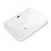 KARAMAG Bathroom Vessel Sink 20.6'' x 14.7'' Semi Recessed Bathroom Sink Rectangular Drop-in Vanity Sink with Overflow White Ceramic Modern Art Basin