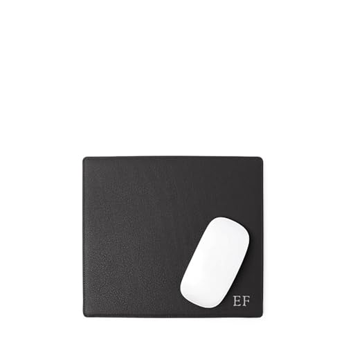Leatherology Black Onyx Classic Leather Mouse Pad – Full-Grain Leather