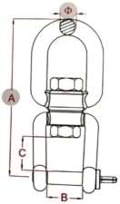 US Stainless Stainless Steel 316 Anchor Swivel Eye and Jaw 10mm or 3/8" Marine Grade - Image 4